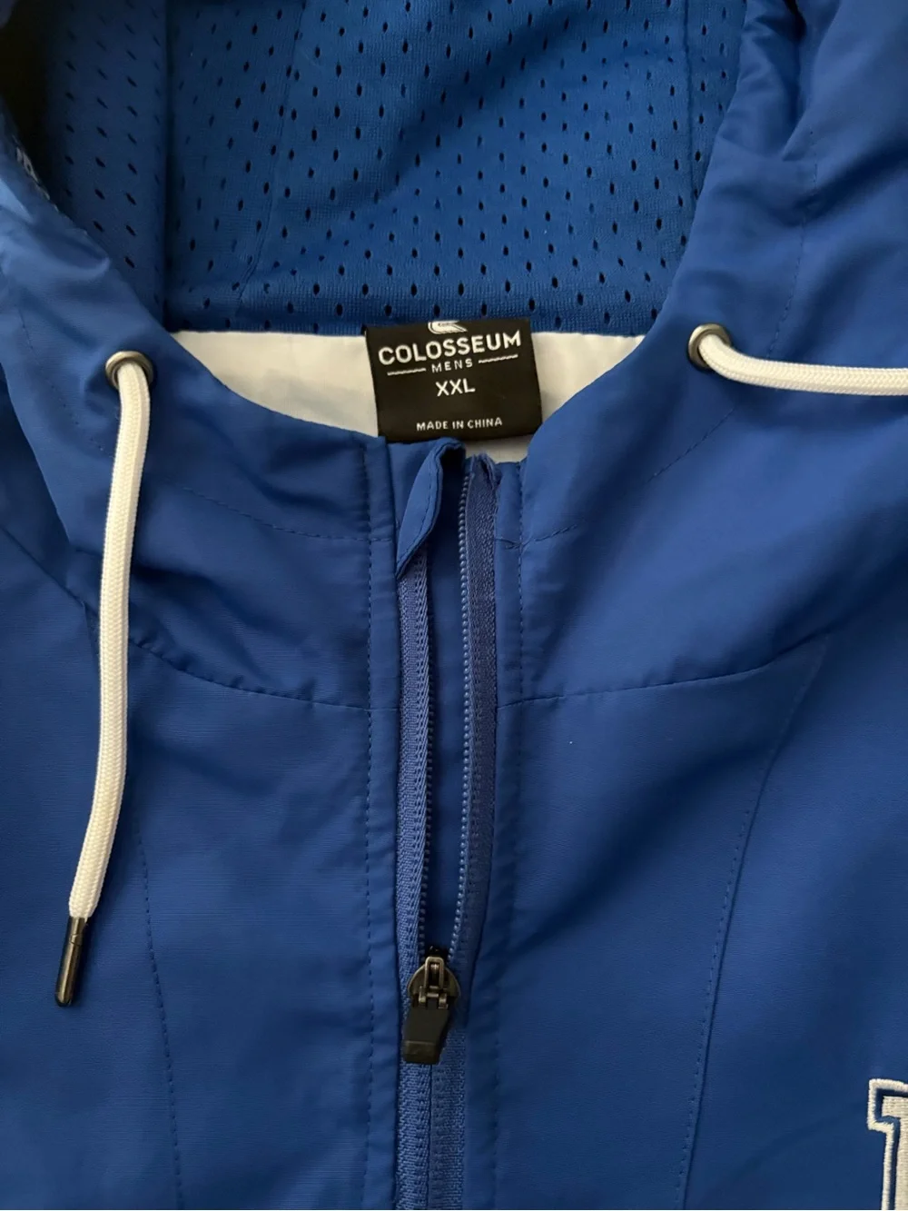 Colosseum Blue and White Hooded Jacket